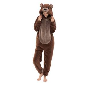 lot 30133 image: COSUSKET Snug Fit Unisex Adult Onesie Pajamas, Sherpa Bear Animal One Piece Halloween Costume Sleepwear Homewear Medium