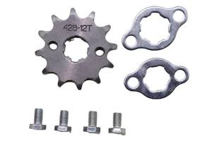 lot 30138 image: Trkimal Motorcycle 428 Front Sprocket for 50cc 70cc 90cc 110cc 125cc 140cc 160cc Dirt Pit Bike Mini Bike TaoTao Roketa Coolster Sunl Lifan Loncin ATV Quad 4 Wheeler Moped (428 12T, 17MM)