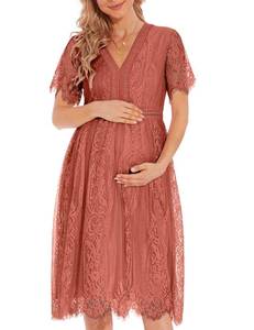 lot 30149 image: Maternity Dress Boho Maternity Dress Maternity Dress for Photoshoot Maternity Dress Summer Lace Maternity Dress Maternity Midi Dress (White2.0 M)