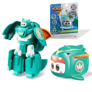 lot 30157 image: Super Wings 2 in 1 Transformer Toys, 2.4 Tino Pet Mode & 4.3 Mecha Mode, Rescue Bots Transforming Mecha Robot Toys, Educational Toys for Boys and Girls Age 3, Gifts for Preschool Kids, Green