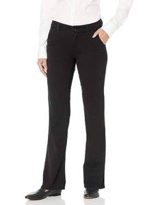 lot 30160 image: UNIONBAY womens Heather Slash Pocket Stretch Uniform Bootcut Pants, New Black, 15 US