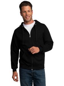 lot 30166 image: Fruit of the Loom Mens Eversoft Fleece Sweatshirts & Hoodies, Full Zip Black, Large