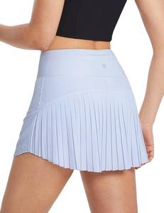 lot 30169 image: BALEAF Pleated Tennis Skirt Skorts Skirts for Woman High Waisted Lightweight Athletic Golf Workout with Shorts Pockets Snow Blue Medium