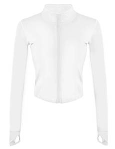 lot 30184 image: Tanming Womens Full Zip Seamless Workout Jacket Running Yoga Slim Fit Track JacketWhite L