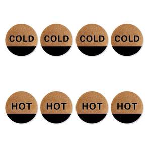 lot 30191 image: ZOWZEA 8 Pack Self Adhesive Acrylic Hot and Cold Stickers for Faucet Sinks Index