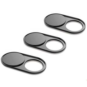 lot 30193 image: Webcam Cover Slide 0.027in Ultra Thin Metal Magnet Web Camera Cover for Macbook Pro Laptops Smartphone Mac PC Tablets for Echo Spot Show Protecting Your Privacy Security Black(3 packs)