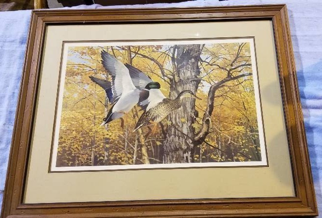 lot 3960 image: Wild Wings Lee Blanc of Wisconson Signed Print 565 of  28 x 35