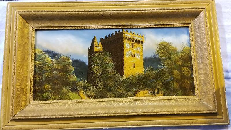 lot 3964 image: Castel Wood Framed With Matalic Artist Unknown 24 x 40