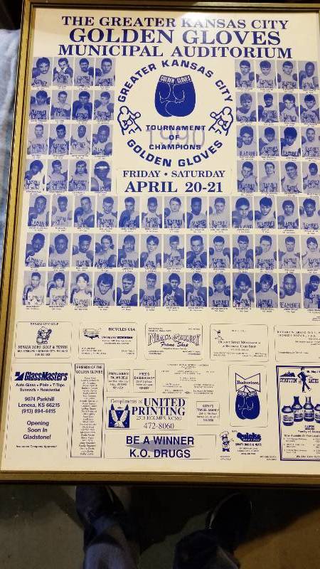 lot 3949 image: 1990 Greater Kansas City Golden Gloves Tournament of Champions Framed Poster