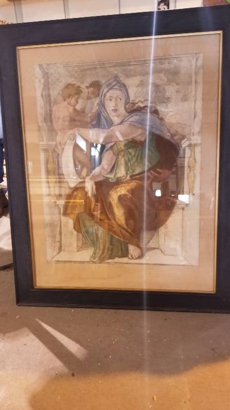 lot 3974 image: Possible Michael Angelo Print 35 x42