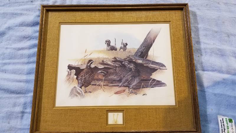 lot 3980 image: Quail By Artist L. Bailey 20x 23