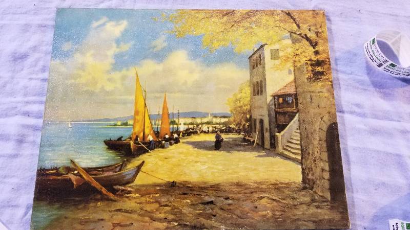 lot 3983 image: Waterside by Artist W. Rishter Photo on Canvas 22 x 28