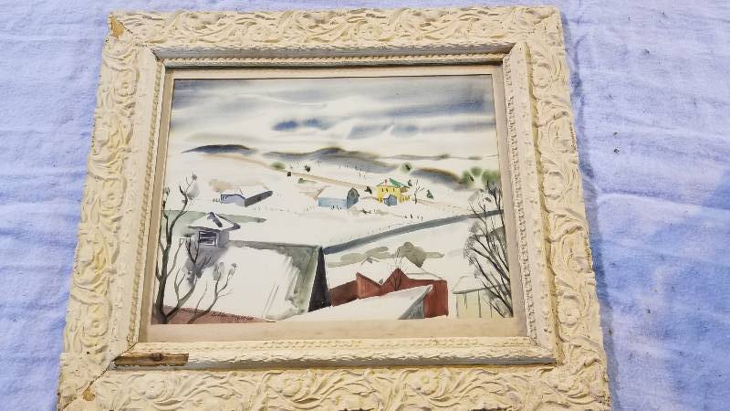 lot 3995 image: Farm Sceen Artist Name Unknown 23 x 27