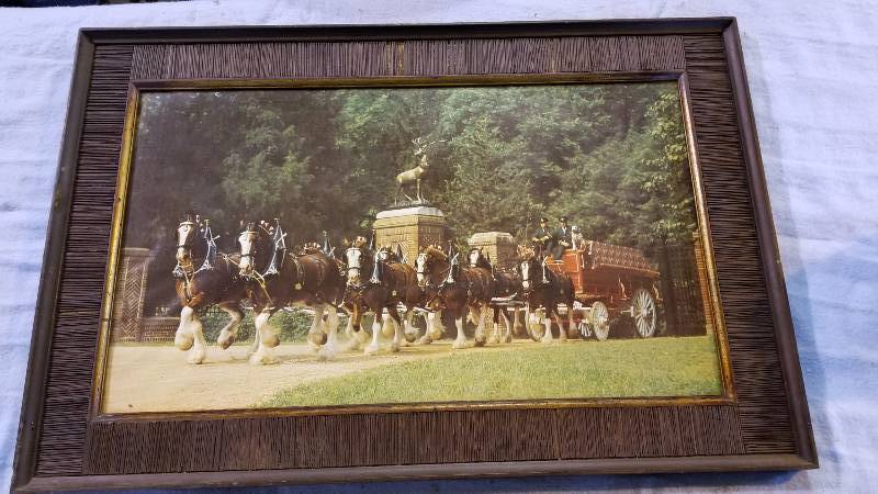 lot 3997 image: Budweiser Clydsdale Picture 24 X 36