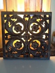 Nice carved wooden  Decore peace  great for wall hanging or use your imagination 14 x 14