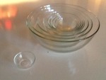 Nice set of nine various size clear bowls glass great for cooking