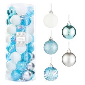 lot 21751 image: Every Day is Christmas Ornaments, Shatterproof Christmas Tree Ornament Set, Christmas Balls Decoration 50 Count (2.2457mm, White Red Green)