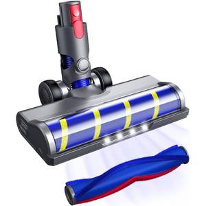 lot 21770 image: Motorhead Vacuum Attachments for Dyson V7 V8 V10 V11 V15 Cleaners, Replacement Head Parts with LED Lights for Hardwood Floor and Carpet, Includes Soft and V Shape Bristles Roller