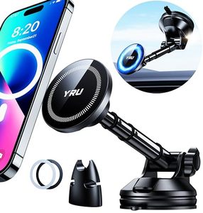 lot 21798 image: YRU 2024 Upgraded Magnetic Phone Holder for Car��Patented & Super Magnet�� for MagSafe Car Mount Dashboard Magnet Phone Holder Windshield Phone Stand for iPhone 15 14 13 12 Pro Max Samsung, Black