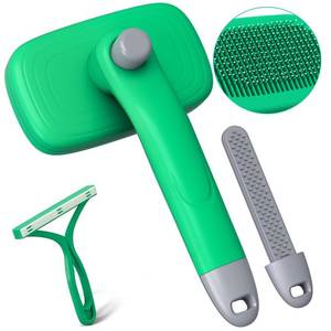 lot 21813 image: KILIN 2-IN-1 Dog Brush, Dog Brush for Shedding and Grooming, Self-Cleaning Slicker Brush for Dogs & Cats, Efficient Deshedding Comb for Long and Short Hair, Includes Pet Hair Remover