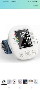 lot 21828 image: Blood Pressure Monitors for Home use, Automatic Digital BP Machine, Adjustable Upper-Arm Blood Pressure Cuff(8.7 -16.5), Large Clear LCD Backlit Display&HR Detection, 2x99 Sets Memory 3K bought in past month