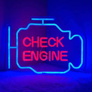 lot 21834 image: Check Engine Neon Sign,Garage Decor, LED Neon Signs for Wall Decor, Custom Neon Signs for Auto Room Garage Repair Shop Gaming Room,Gifts for Husband Boyfriend Lover(15.7x11.8in)