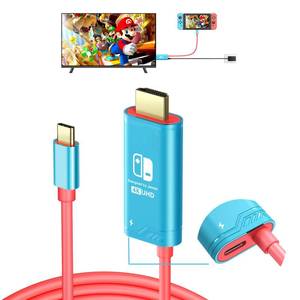 lot 21846 image: JINGDU Upgraded USB C to HDMI Cable Compatible with Nintendo Switch NSOLED, Portable TV Adapter Connector Replaces The Original Dock for TV Screen Mirroring, Convenient for Travel, 4K HD, 2m, Blue