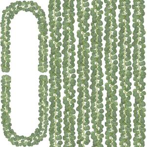 lot 21852 image: CQURE 16Pcs Eucalyptus Garland,Artificial Eucalyptus Leaves Table Greenery Garland Wreath Vines for Wedding Party Table Fireplace Bedroom Wall Room Decor