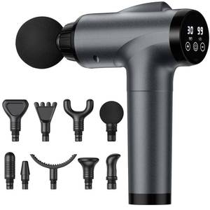 lot 21867 image: OLsky Massage Gun Deep Tissue, Handheld Electric Muscle Massager, High Intensity Percussion Massage Device for Pain Relief with 9 Attachments & 30 Speed(Grey)