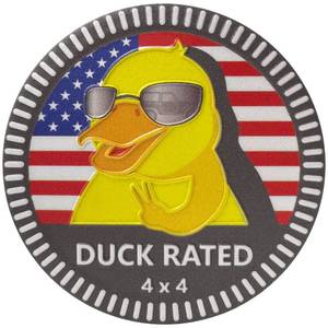lot 21879 image: Metal Car Emblem Duck Rated Automotive Badge, QMPARTS 3D Round Metal Car Badge Emblem Decal, 4x4 Car Emblem Sticker Compatible with Wrangler Cherokee Vehicles Trucks (Wave Rated)