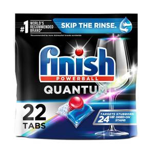 lot 21884 image: Finish Quantum Powerball, Dishwasher Pods, Dishwasher Detergent Liquid, Dishwasher Soap, Advanced Clean & Shine, 22ct Dishwasher Tablets