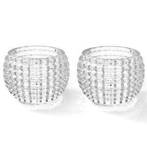 lot 21890 image: Crystal Tea Light Candle Holders Set of 2, Small Votive Candle Holder Christmas Decoration for Party Dining Table Centerpeice Decorative (Clear)