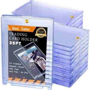 lot 21922 image: 50 Pieces Magnetic Card Holders for Trading Cards, 35 Pt Hard Card Case Card Protector Fit for Standard Size Baseball Football Sports Game Cards Storage and Display