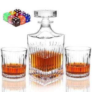 lot 21928 image: AFN Whiskey Gifts for Men, Old Fashioned Whiskey Glasses, 4 Crystal Glasses in Gift Box for Drinking Bourbon, Scotch Whisky, Cocktail, Liquor, Brandy, Rum for Men Women at Home Bar (Water Wave Style)