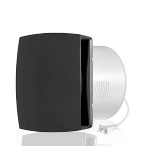 lot 21941 image: Hon&Guan Kitchen Exhaust Fan Wall Vent Fan, 141 CFM 6 Bathroom Exhaust Fan Room to Room Vent Fan with Anti-Backflow Check1 Valve, For Ceiling and Wall Mount, Black-With Fastening Ring.