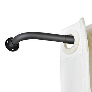 lot 21950 image: UIOSANRT Wrap Around Curtain Rods for windows 66 to 120 Inch,1- Inch diameter Adjustable Heavy Duty Curtain Rod With Brackets,Room darkening,Fits Indoor and Outdoor, Matte Black(66-125)