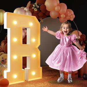 lot 21951 image: imprsv 3FT Block Marquee Letters, Marquee Light Up Letters for Birthday Baby Shower Party Backdrop Decor, Large Light Up Letters for Wedding Decorations Engagement Party Decorations, Letter R