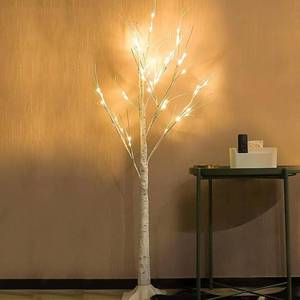 lot 21955 image: 1-Pack 4FT Lighted Birch Tree (Higher Size & Floor Standing), Birch Christmas Tree for Indoor & Outdoor, Warm White 96 LED Birch Tree Lights for Outdoor Christmas Decorations Indoor Home Thanksgiving