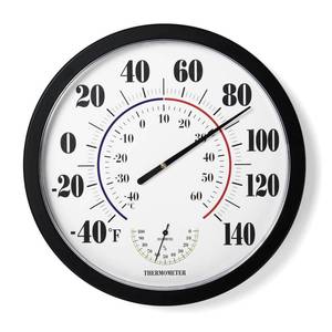 lot 21977 image: Indoor Outdoor Thermometer Wall Large Numbers Thermometer No Battery 10 Hanging Digital Weather Hygrometers for Home Garden Outside Patio Decor (Black)