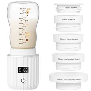 lot 22599 image: Portable Bottle Warmer, Fast Heating Travel Bottle Warmer with 5 Adapters,Baby Bottle Warmer with Temperature Control Rechargeable Bottle Warmer for Breastmilk (Extra Large, Adapter for Breastmilk)
