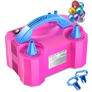 lot 22604 image: SMAYDA Electric Air Balloon Pump, Portable Dual Nozzle Electric Balloon InflatorBlower for Party Decoration - 110V 600W Rose Red