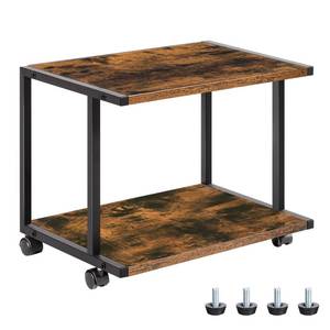 lot 22624 image: HOOBRO Under Desk Printer Stand, 2-Tier Industrial Printer Cart with Storage Shelf, Mobile Machine Holder Table Stand, for Home and Office, Rustic Brown and Black BF42PS01