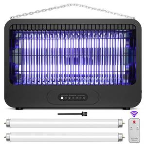 lot 22625 image: Electric Bug Zapper Indoor and Outdoor with 3500V Powerful Double-Sided Grid and 2-14H Timer-Mosquito Zapper with Remote, UV Light Fruit Fly Zapper Trap Insect Killer for Patio Home, 2 Extra Blubs
