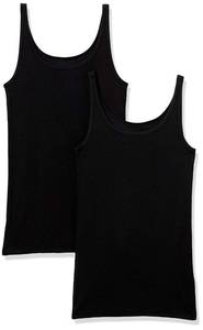lot 22661 image: Amazon Essentials Womens Slim-Fit Thin Strap Tank Top, Pack of 2, Black, Small