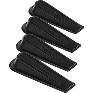 lot 22671 image: Urbanstrive Heavy Duty Rubber Door Stopper Wedge Sturdy and Stackable Door Stop, Multi Surface Design, Fit for Gaps up to 1.2 Inches, 4 Pack, Black