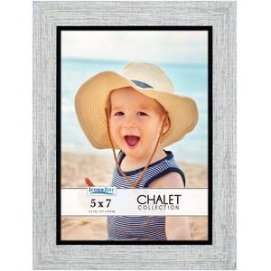 lot 22686 image: Icona Bay 5x7 Loft Gray Picture Frame, Rustic Casual Style 5 x 7 Photo Frame, Table Top or Wall Mount, Chalet Collection