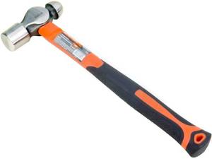 lot 22687 image: Edward Tools Ball Peen Hammer 16 oz. - Forged Fine Grain Steel Head - Ergonomic Rubber Cusion Grip - Fiberglass Shock Absorbing Shaft - Pein Hammer - Metal Work, Rounding, Blacksmith Hammer, Mechanics