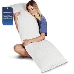 lot 22690 image: Snuggle-Pedic Body Pillow for Adults - White Pregnancy Pillows wShredded Memory Foam - Firm Maternity Side Sleeper Pillow for Adults - Long Cuddle Pillow for Bed - 20x54 Full Body Pillow