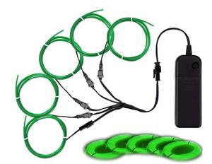 lot 22694 image: MaxLax EL Wire Green, Neon Wire Light 5 in 1 Meter, Electroluminescent Wire for Halloween Decoration, Christmas Party, DIY Decoration��