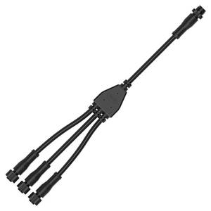 lot 22710 image: BTF-LIGHTING 2 Core 2 pin Small Size IP68 Y Shape 1 Male-Divided-3 Female Spillter Connctor Black Plastics 18AWG 15mm Metal Metal Nut Support All BTF-LIGHTING 2 pin Small Size IP68 Connector